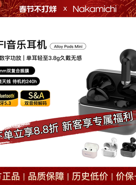 Nakamichi中道蓝牙耳机TWS半入耳式音乐耳机 Alloy Pods Mini