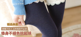 秋冬款加绒加厚七彩棉打底裤无缝外穿踩脚一体裤女士保暖棉连裤袜