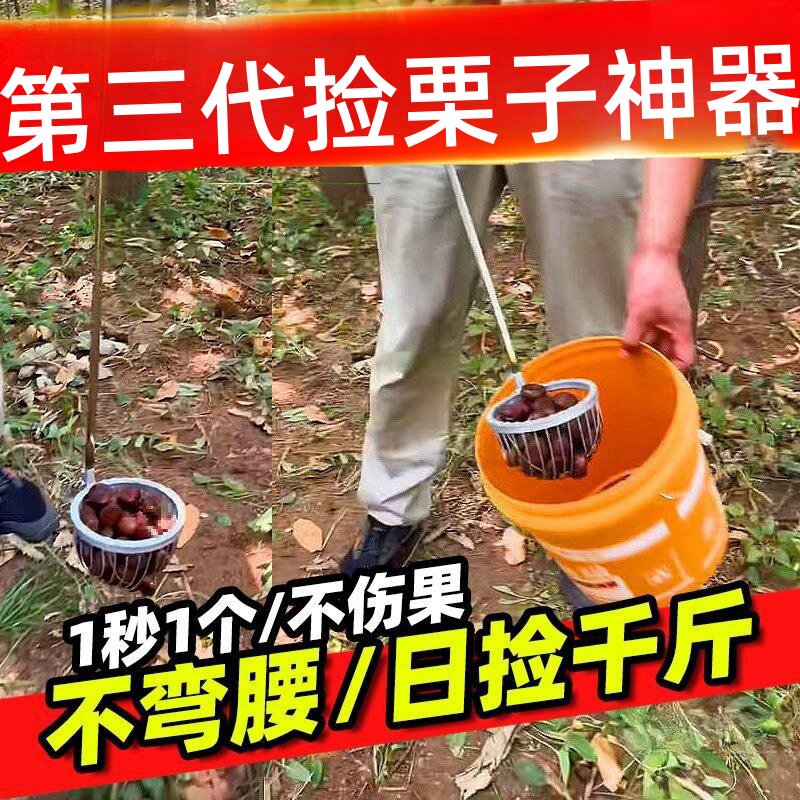 捡栗子的专用工具拣板栗神器捡果拾果夹子第三代捡栗子不弯腰正品
