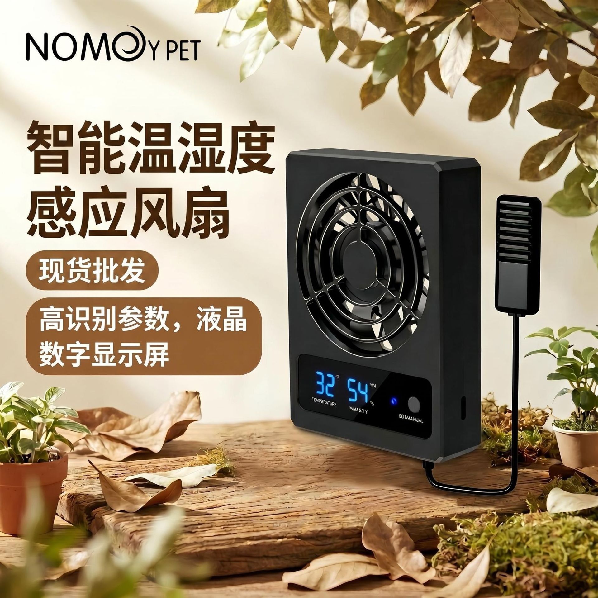 诺摩雨林缸温湿度风扇静音降温