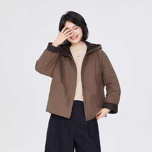 拼接设计可机洗纯天然休闲短款 厚衣 羊绒服保暖柔软不臃肿森系冬款