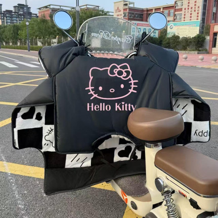 hellokitty电动车挡风被冬季2025新款加厚防寒雅迪爱玛电瓶车通用