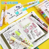 点石香味荧光笔三角杆记号笔彩色大容量多色划重点标注笔学生用