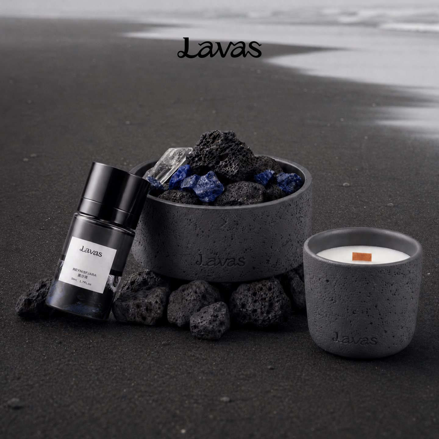 Lavas自然之息黑沙滩系列 香薰蜡烛香水扩香石礼盒精油生日礼物
