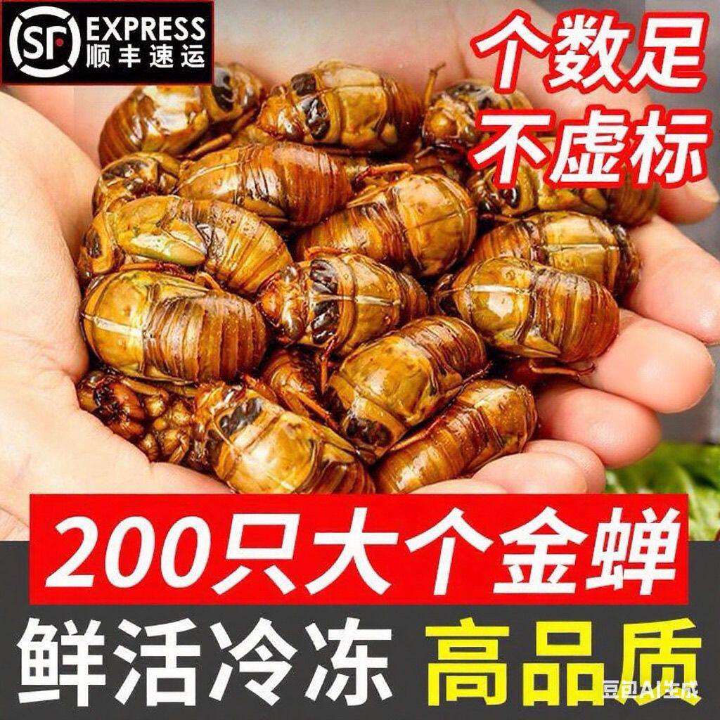 2026 山东大号竹蝉金蝉知了猴速冻活体新鲜爬叉现挖顺丰冷链