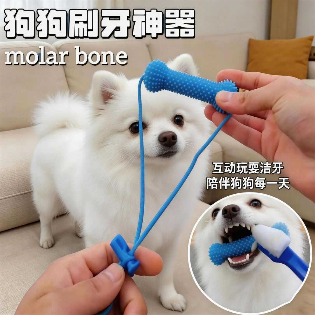 狗狗刷牙辅助神器磨牙洁齿橡胶