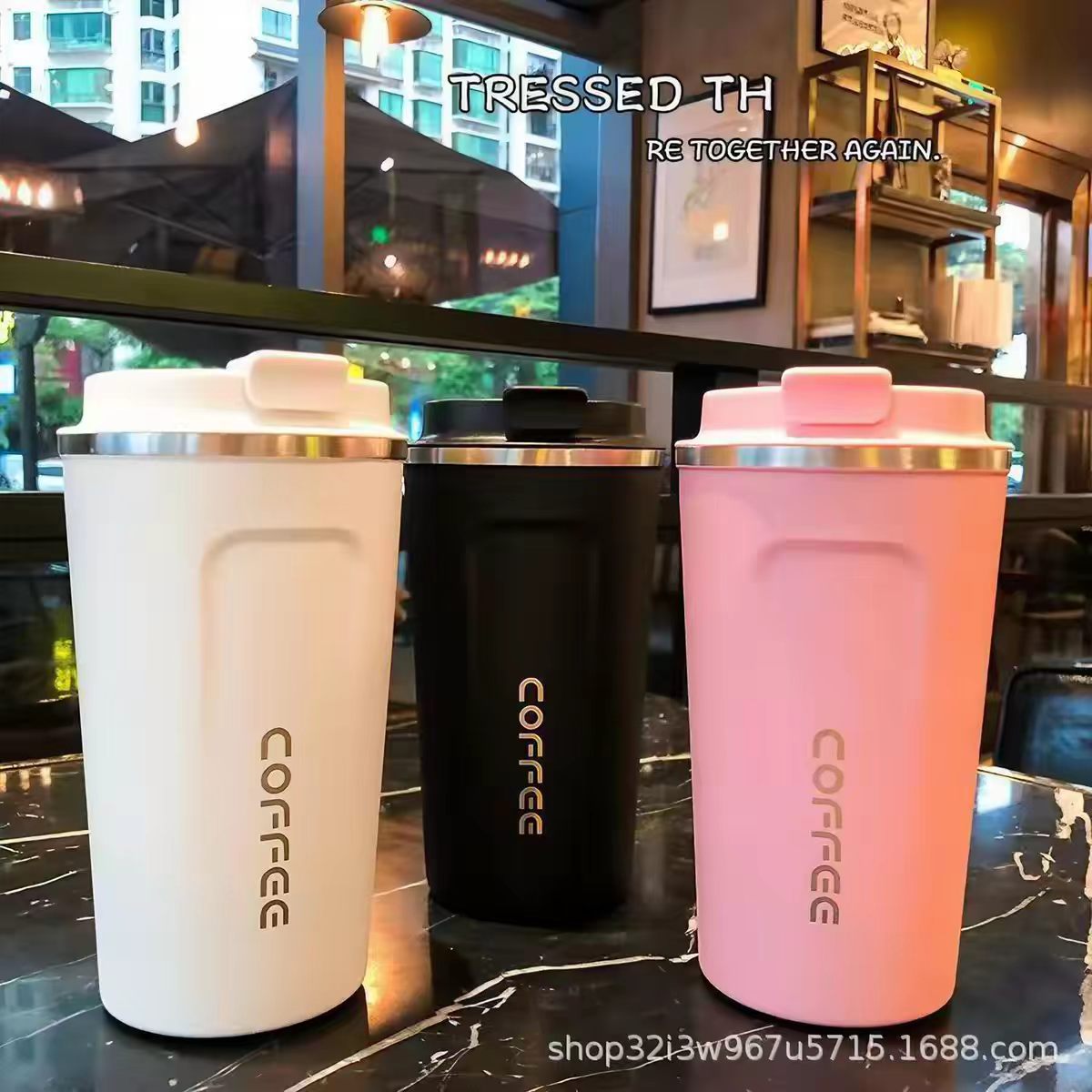 欧式不锈钢可携式咖啡杯保温杯男