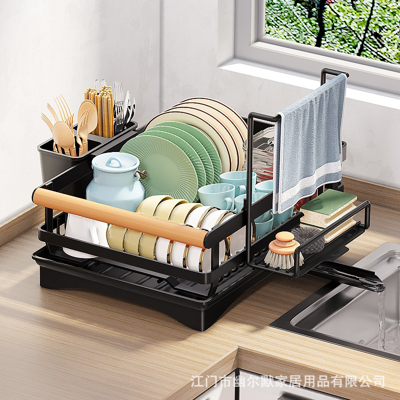 厨房置物架多功能杯架双层碗碟架收纳架子家用滤水碗盘碗架沥水架