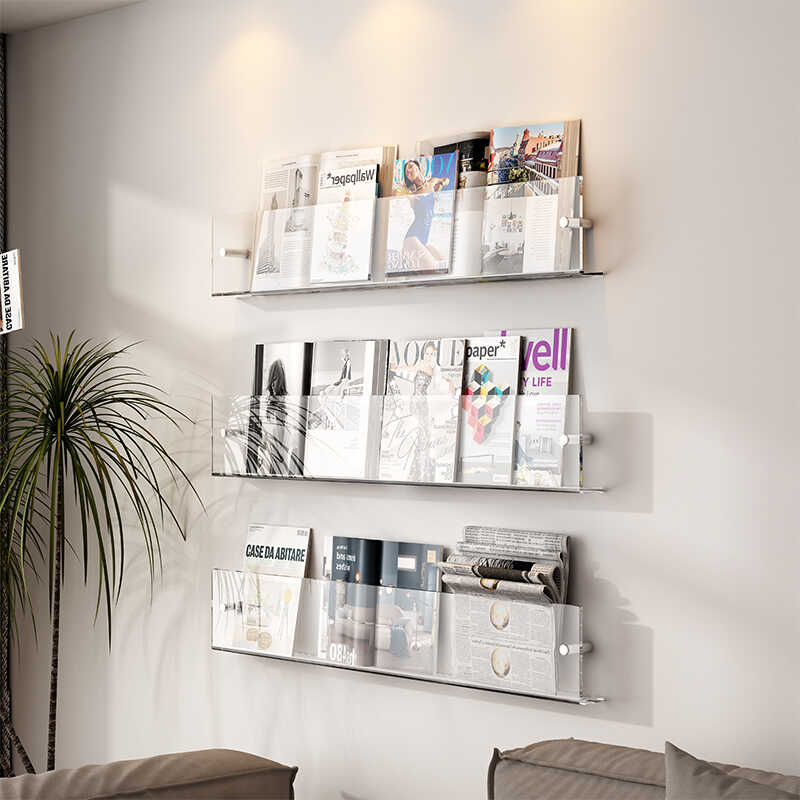 亚克力墙面透明壁挂式儿童绘本架