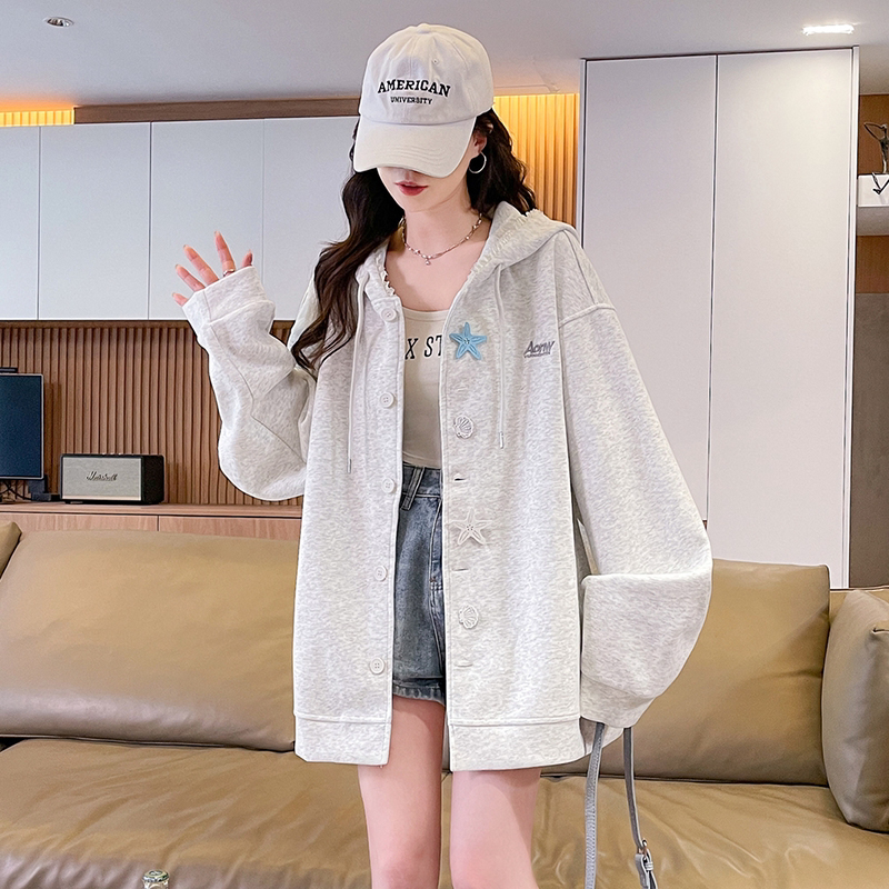 设计感小众卫衣女春秋季上衣2026新款初高中学生时尚加绒加厚外套