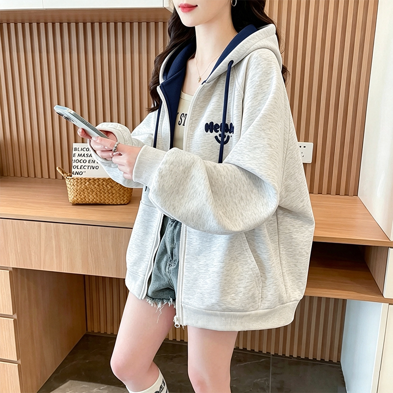 美式刺绣棒球服外套女春秋季少女卫衣2026新款初高中学生大童夹克