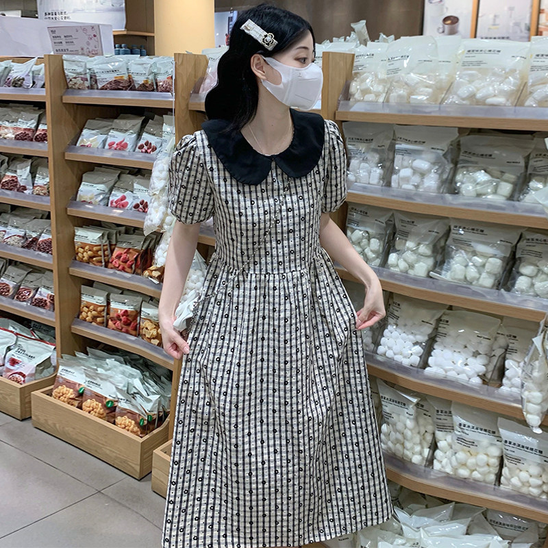 少女时尚夏季新款学院风法式设计感裙子蝴蝶结减龄气质清新连衣裙