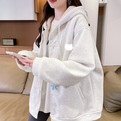 设计感小众卫衣女秋冬季棉衣2026新款初高中学生甜美加绒加厚外套
