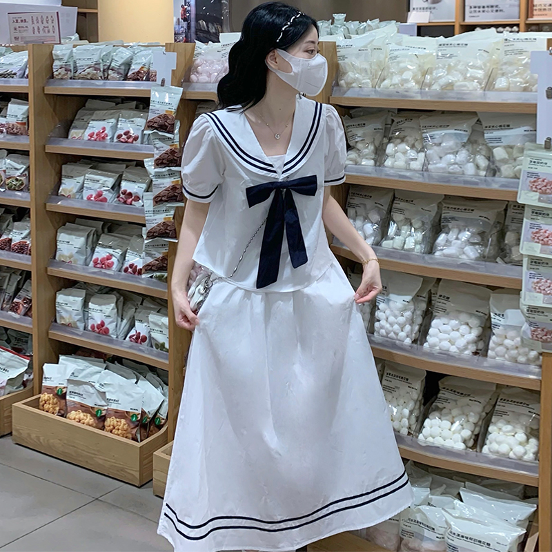 少女日系水手服学院风衬衫海军上衣套装半身裙学生夏季裙子两件套
