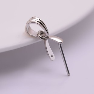 18k金瓜子扣加厚版 斜孔吊坠扣翡翠佛公观音白金黄金玉器扣头配件