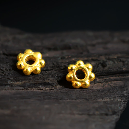 语瑶18k金古法雪花隔片diy配件