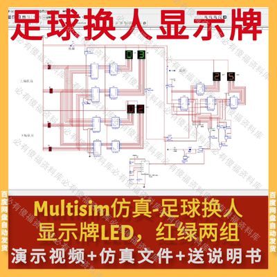 Multisim仿真足球换人LED牌+送原理报告Multisim仿真仿真换人牌