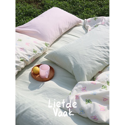 频繁热爱蝴蝶纯棉四件套床单床笠