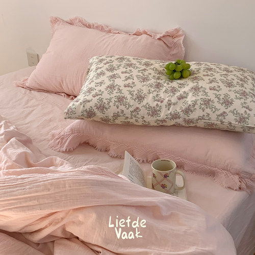 频繁热爱纯棉柔软双层纱四件套