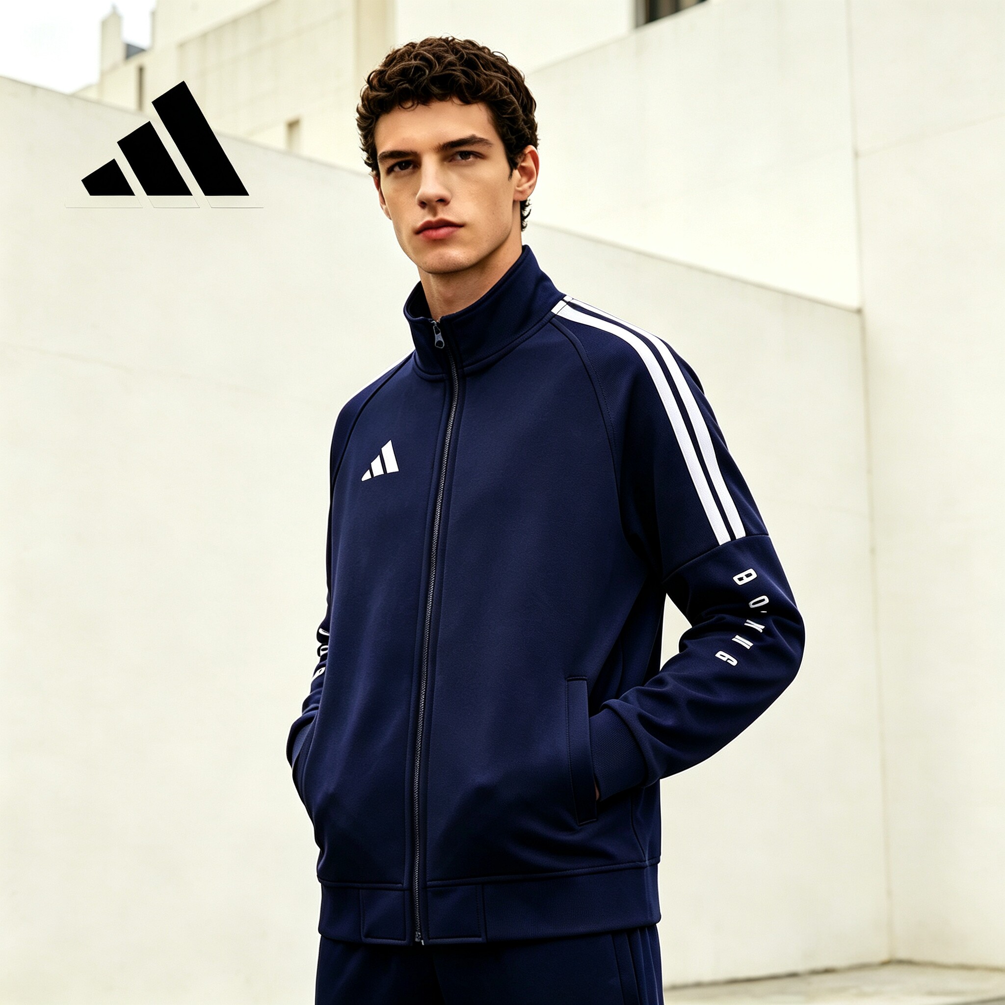 Adidas阿迪达斯运动夹克男女通用立领外套拳击系列休闲TR30JR1BX