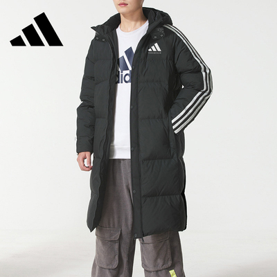 Adidas阿迪达斯女款羽绒服长款冬季户外休闲外套官方正品加厚保暖