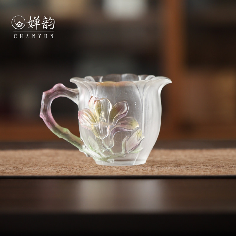 婵韵心缘堂琉璃玉兰花公道杯