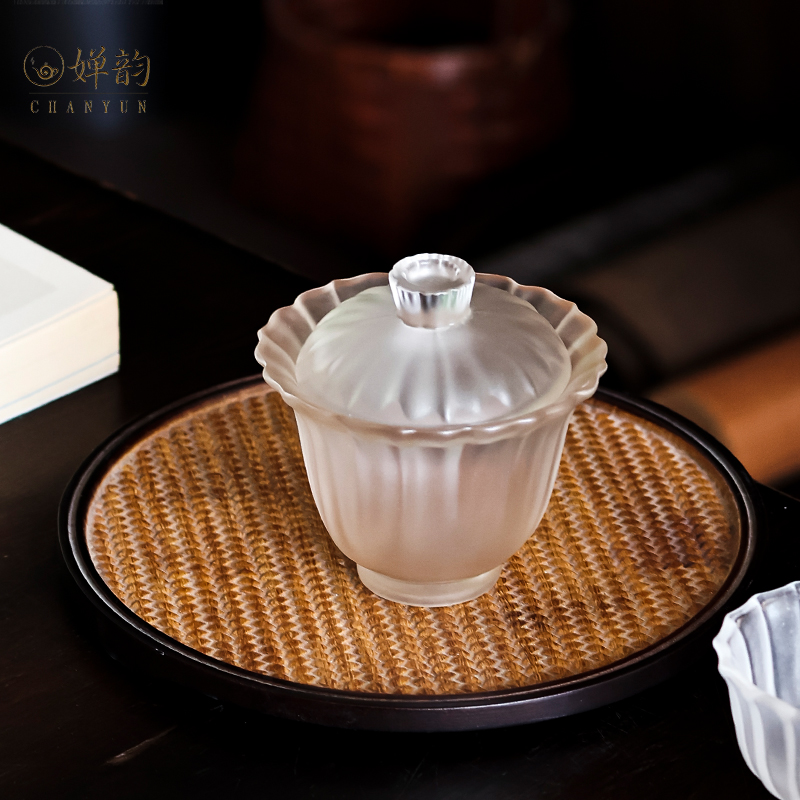 婵韵斋居心缘堂琉璃透明盖碗