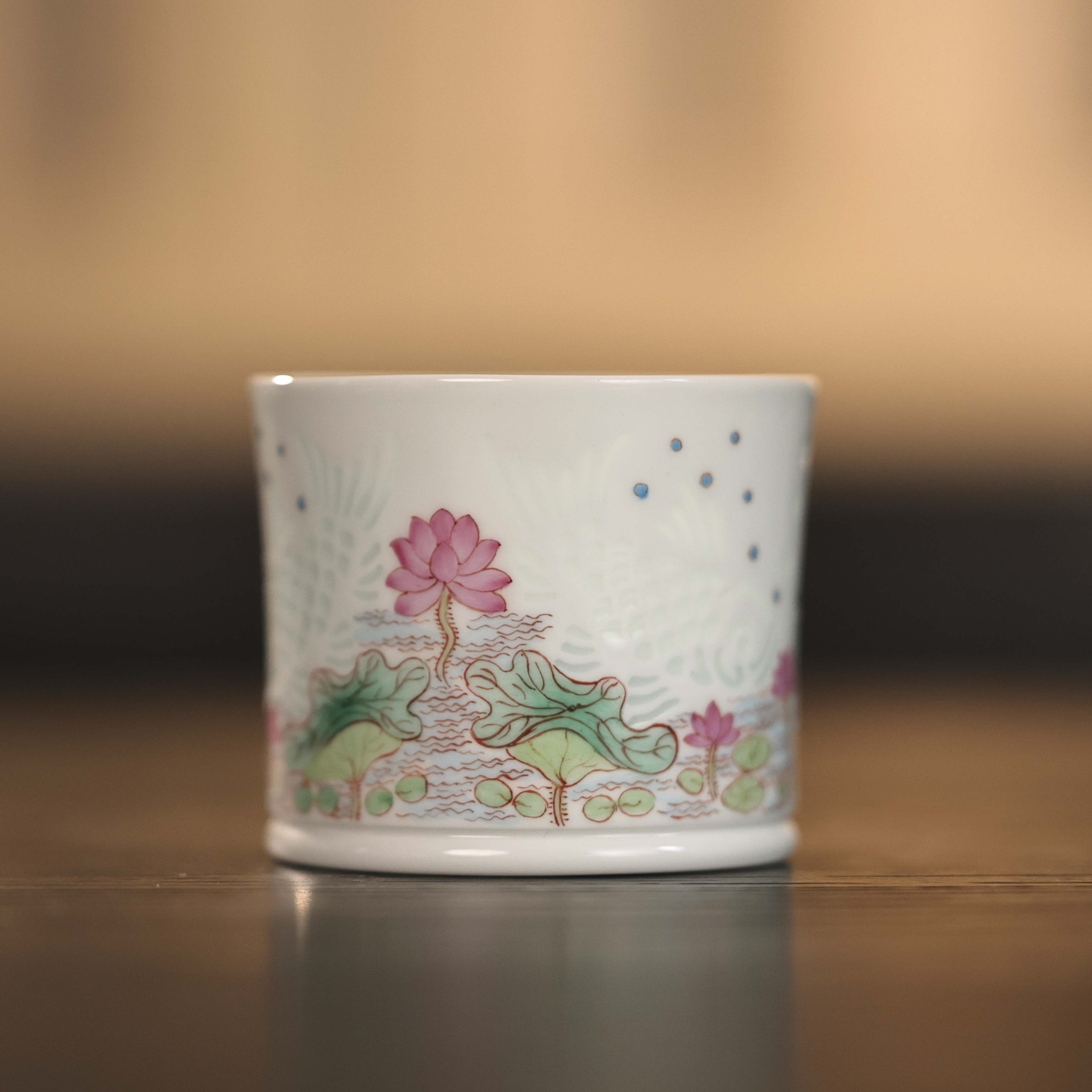 玲珑集茶具茶杯双鱼鱼藻杯荷花杯