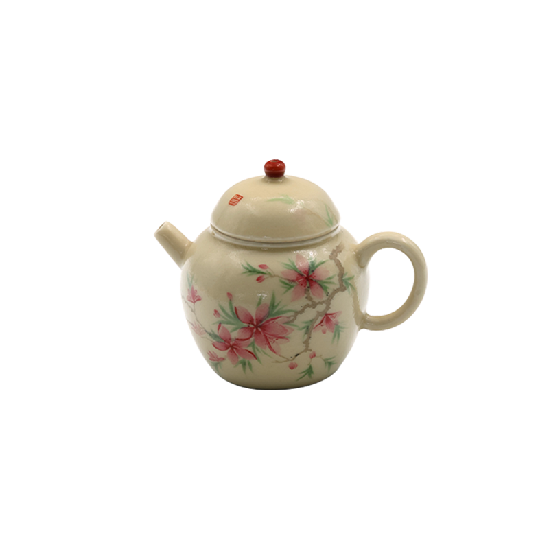 拙溪桃花秋菊掇球壶牡丹花泡茶壶