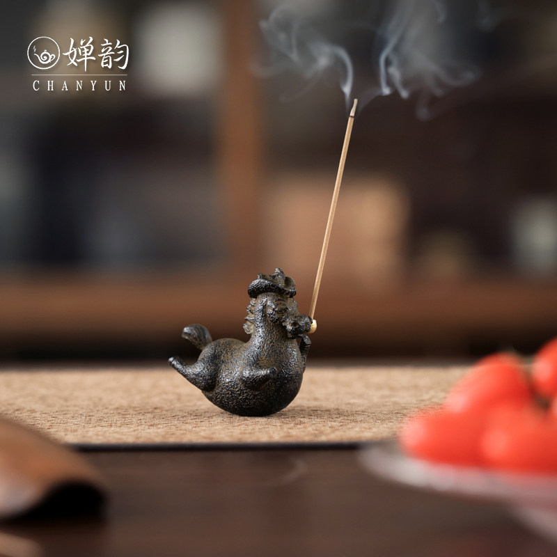 藏王堂铸铁贱贱马烟斗香插底座