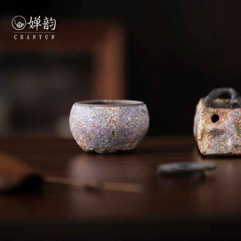 高越岩矿柿叶底部七彩杯柿子杯