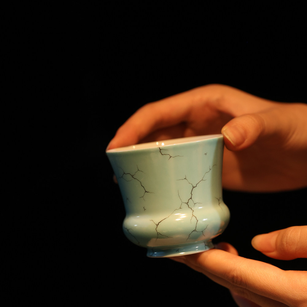 忘言造物茶具仿绿松石建水茶盂