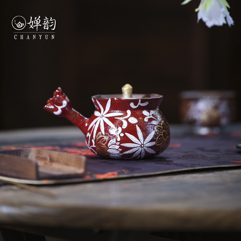 婵韵蕉白轩炼陶凌波仙子茶壶茶杯