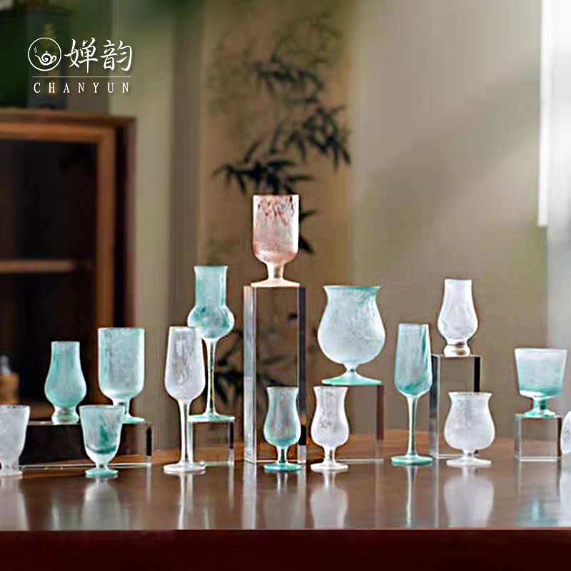 心缘堂琉璃茶杯高足美人杯