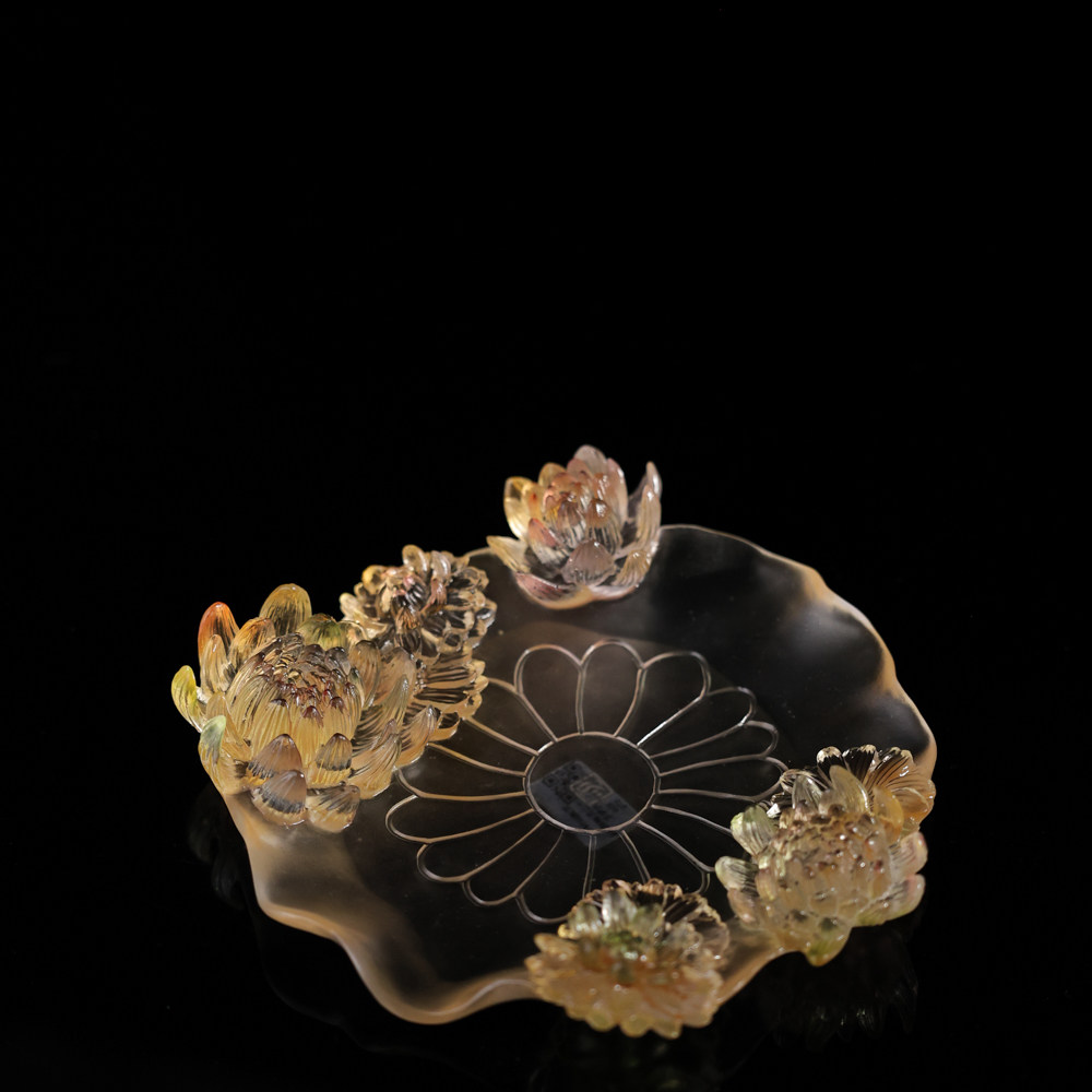 婵韵心缘堂琉璃十二花神菊花壶承