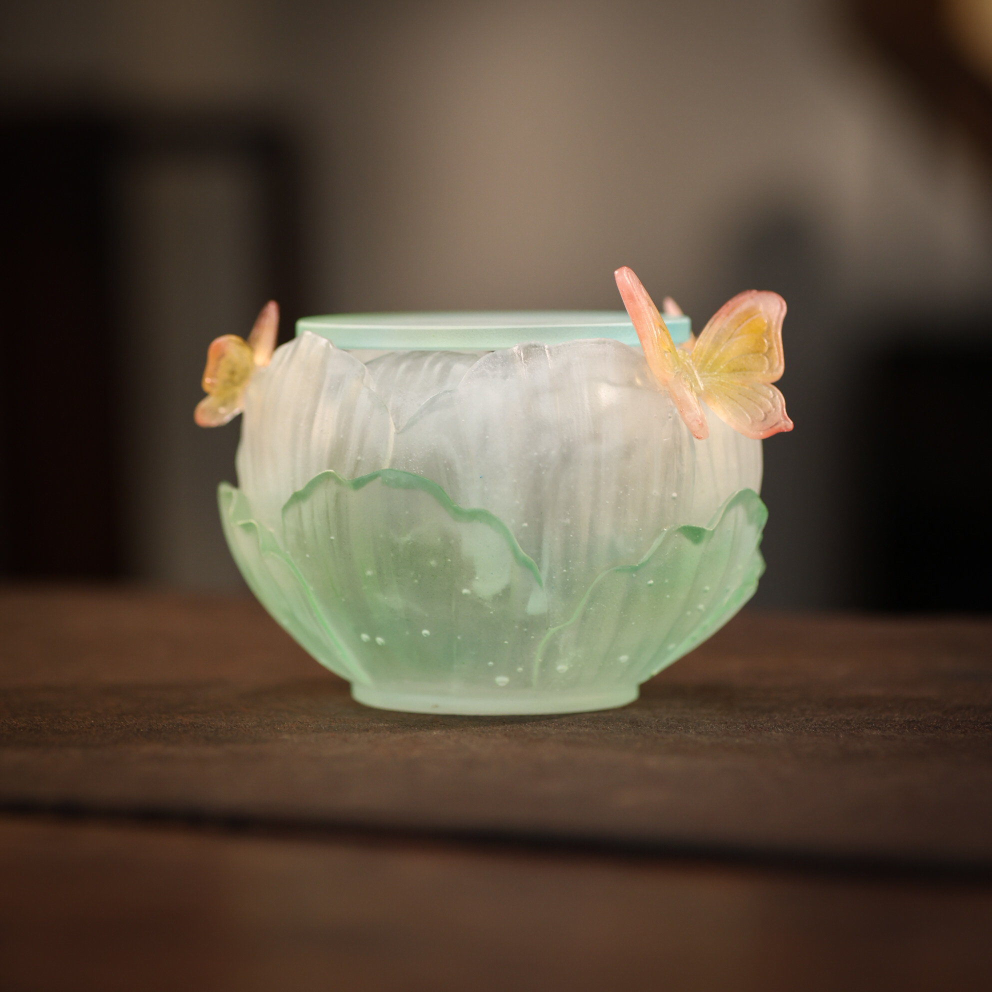 蝶恋花蝶蝶富贵天青渐变温茶炉