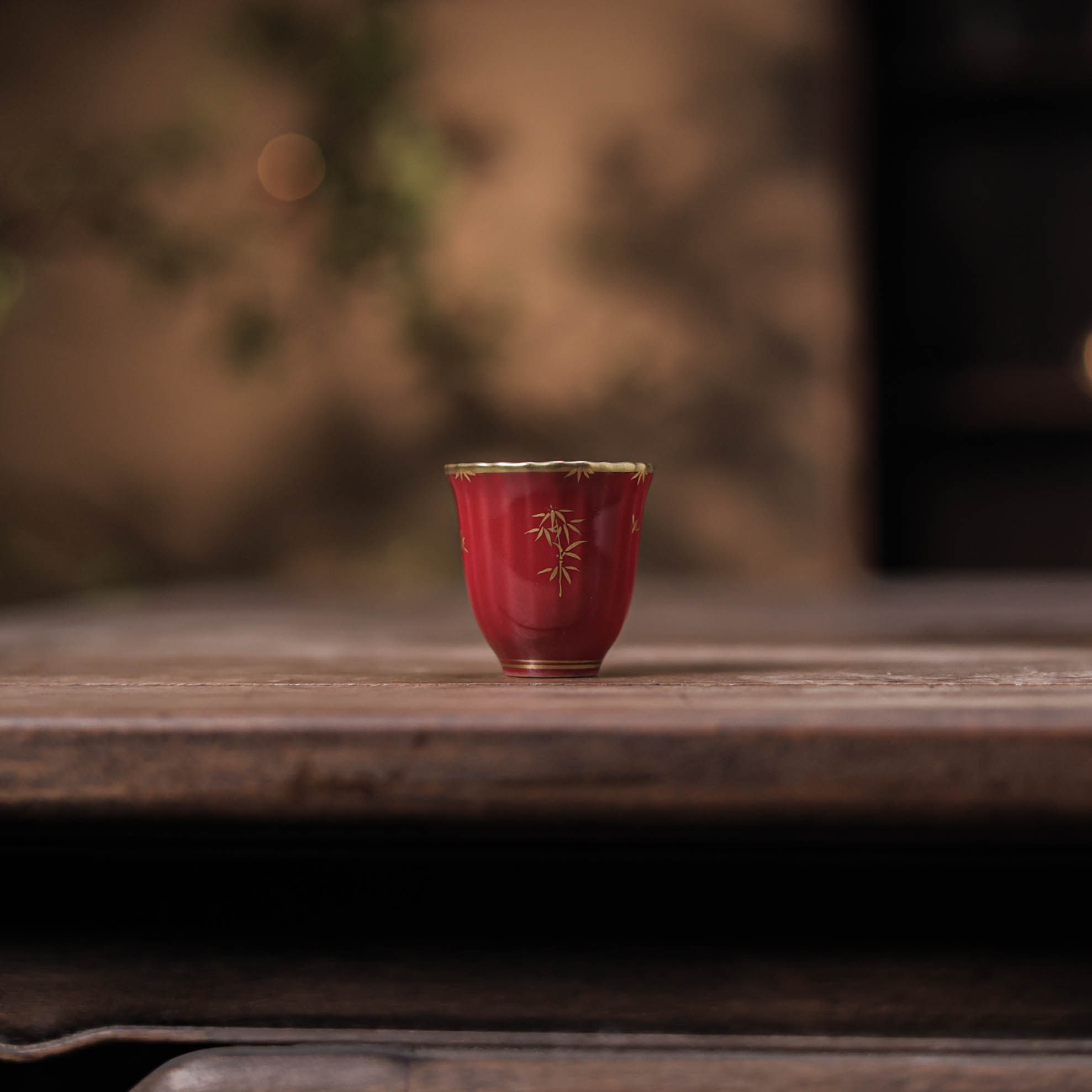 婵韵华隐堂茶杯玫瑰红碎花菊瓣杯竹子蝴蝶杯主人杯品茗杯个人杯