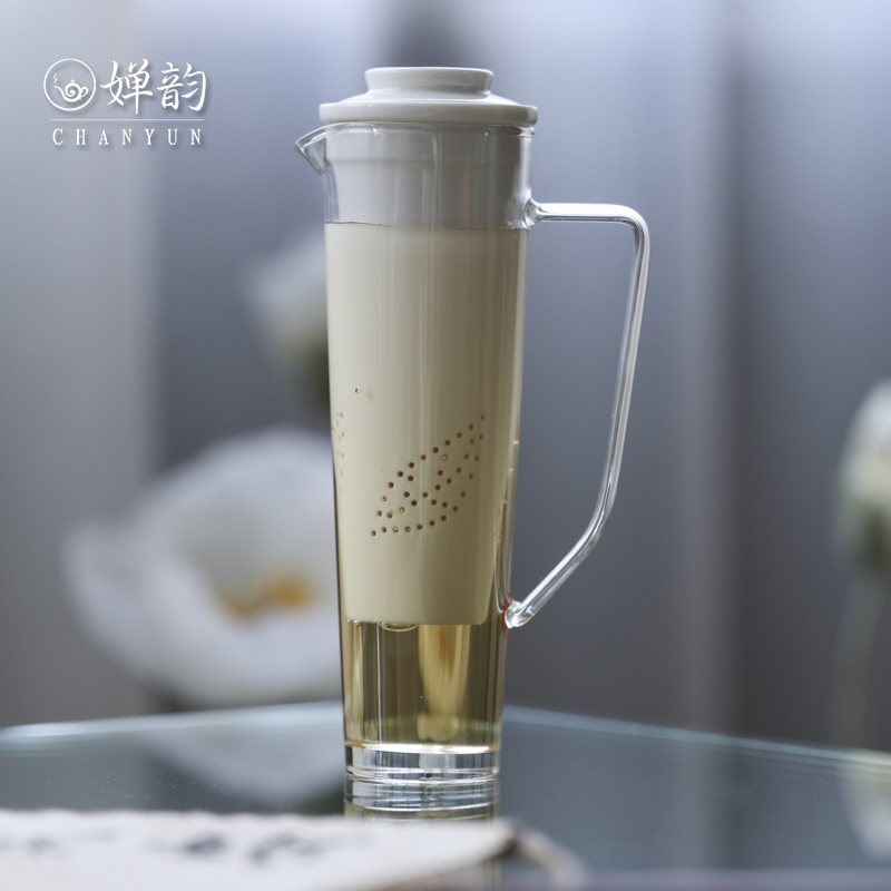 婵韵舞者透明玻璃冲泡器一壶一杯