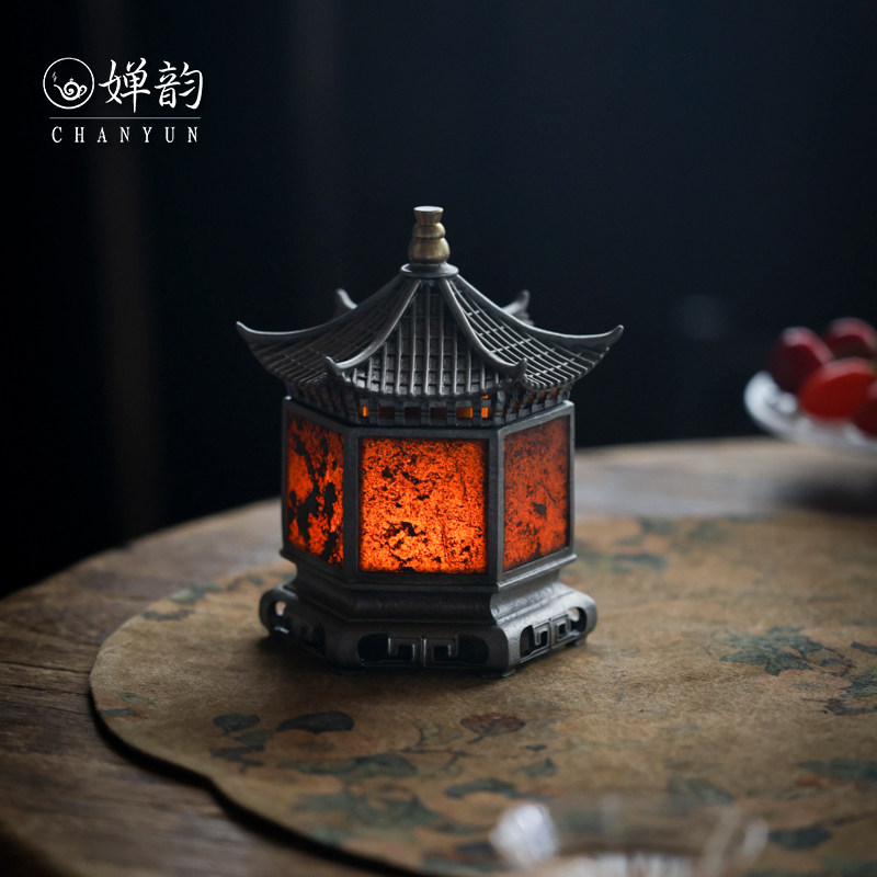婵韵古篱岩石灯六方宫灯烛台香炉宝塔摆件氛围灯复古茶桌摆件配件,餐饮具,茶道/零配,淘宝优惠券,粉丝福利购,淘宝优惠卷