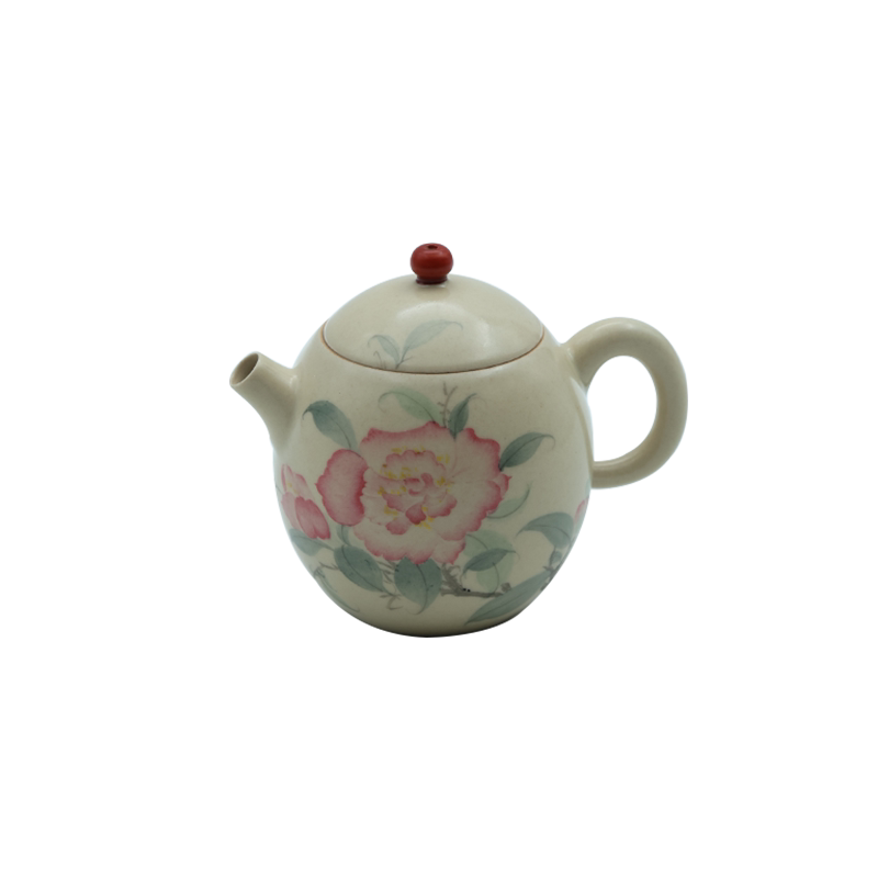 拙溪茶壶山茶花凌霄花龙蛋壶