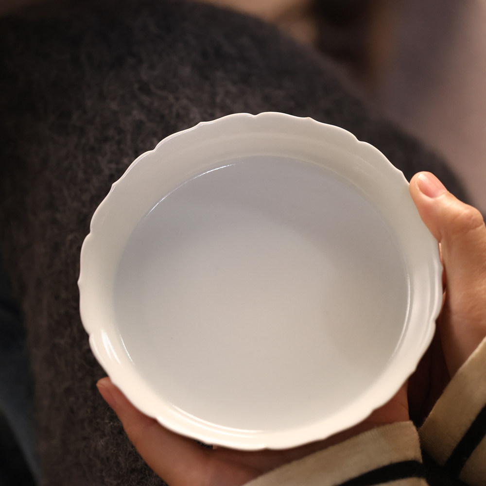慢叩柴窑茶具梨白凝露语和壶承