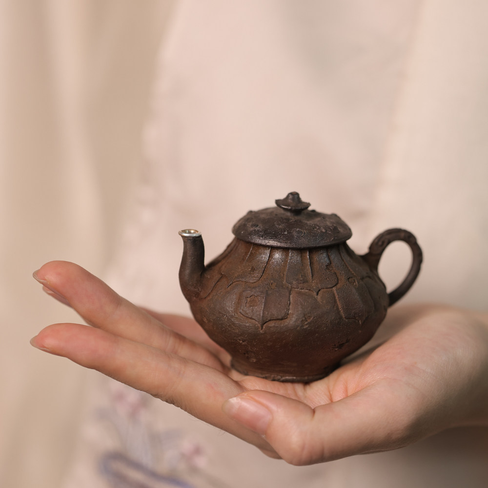 山也拓物茶具手捏莲瓣壶莲花壶