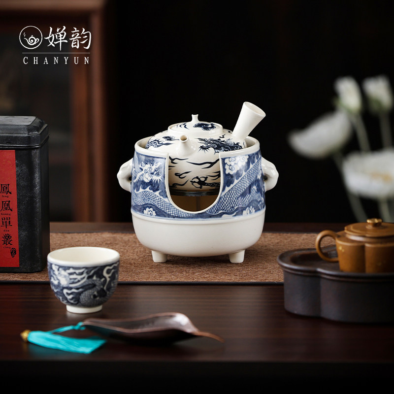 婵韵梵山堂春和龙纹侧把壶酒精炉