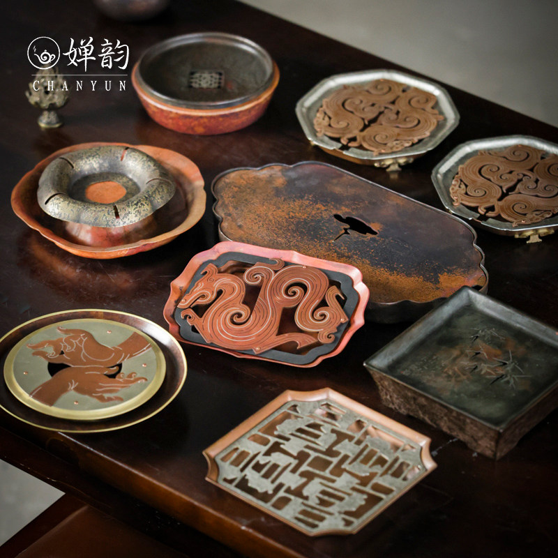 春喜铜壶承半银龙纹佛手山茶花