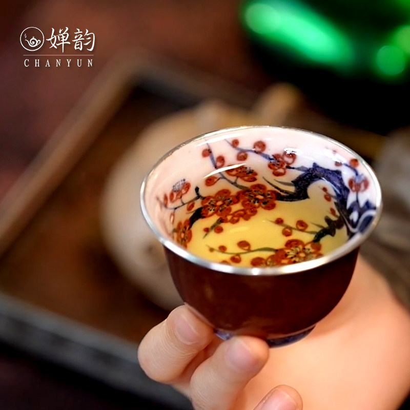 畅怀堂枣皮红梅花踏雪寻梅松风杯