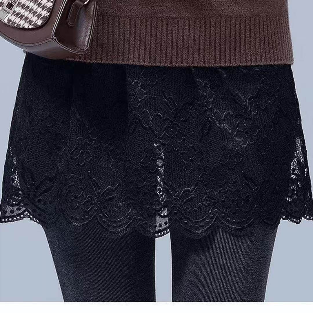 新款卫衣小屁帘女春秋打底蕾丝遮屁股裙百搭假下摆遮臀大码半身裙