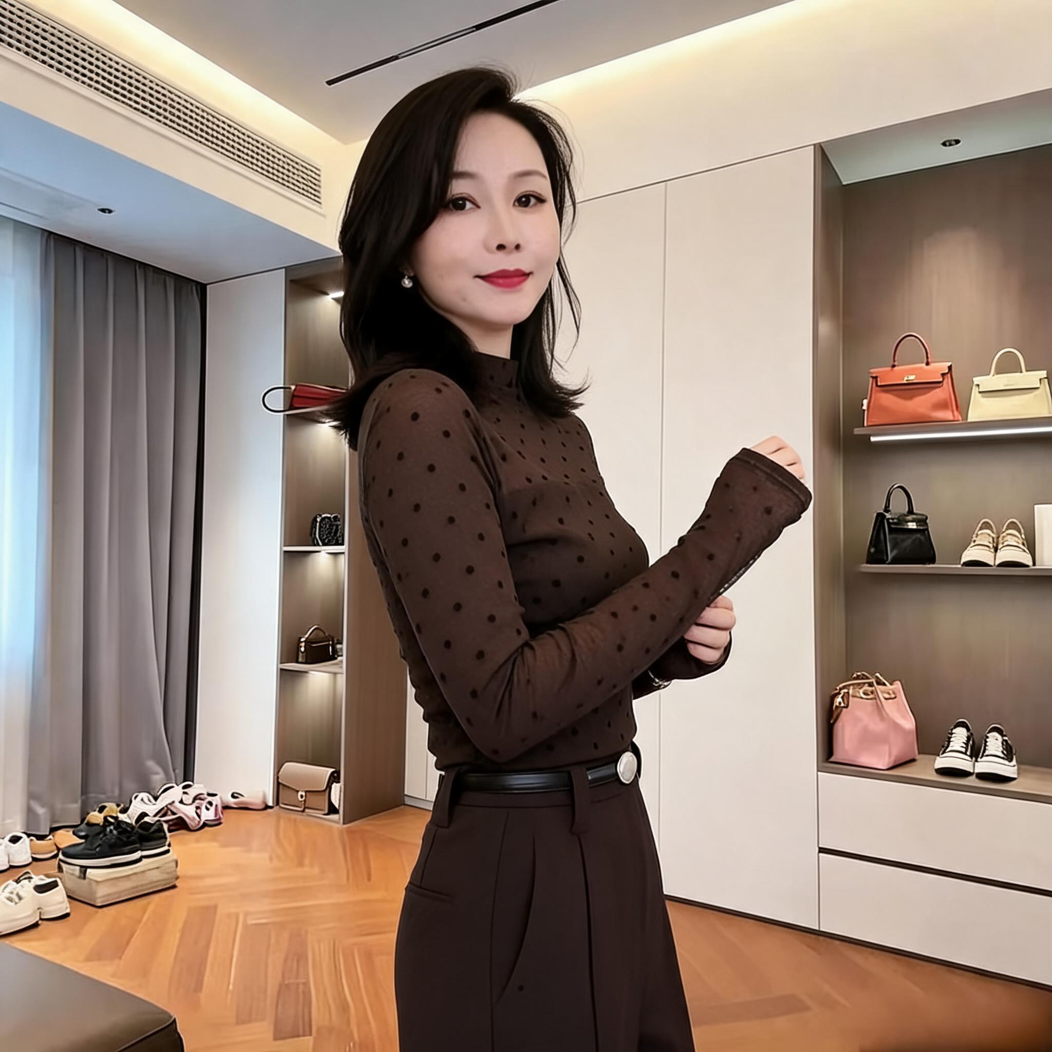 秋季薄款波点网纱上衣女半高领长袖显瘦修身百搭洋气女士打底T恤