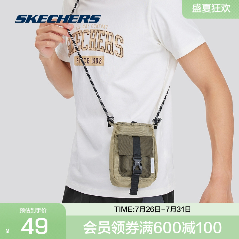 斯凯奇2025夏季新款男女同款漫步系列轻便斜挎包户外休闲防泼水