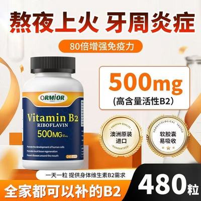 500mg澳洲原装进口维生素b2大含量240粒改善口腔上火核黄素现货