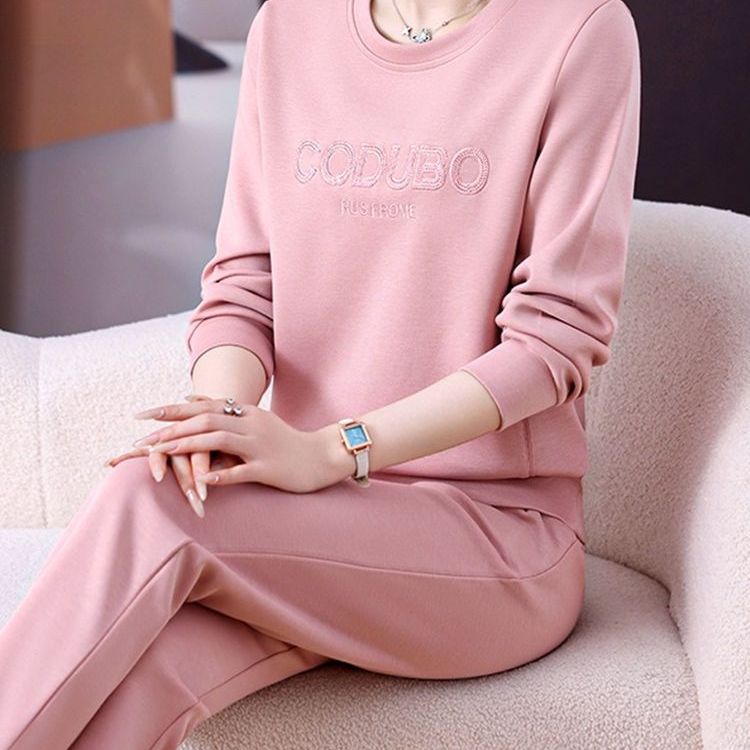 休闲运动服套装春夏季2025新款时尚洋气圆领卫衣春秋两件套